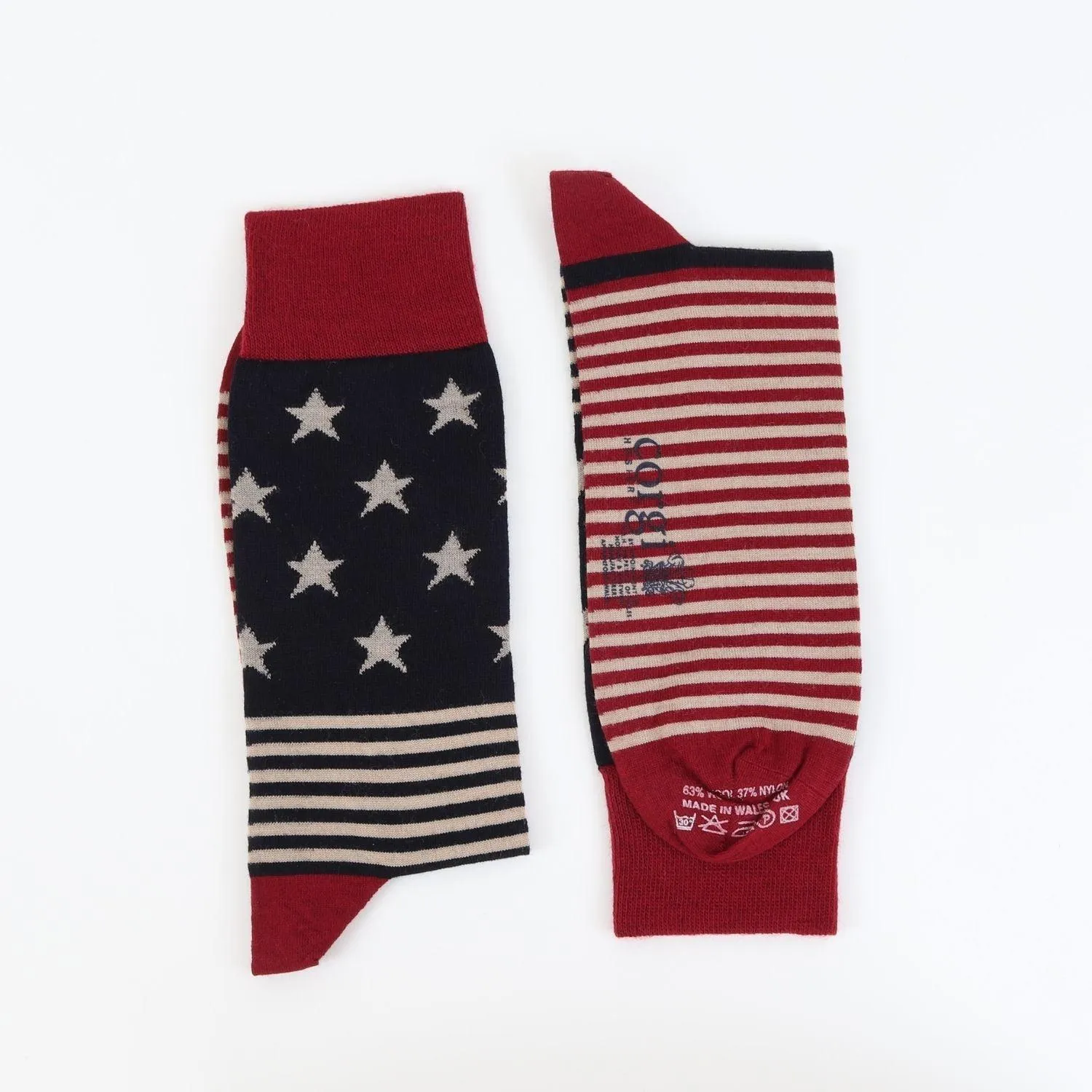 Men's Vintage American Flag Merino Wool Socks