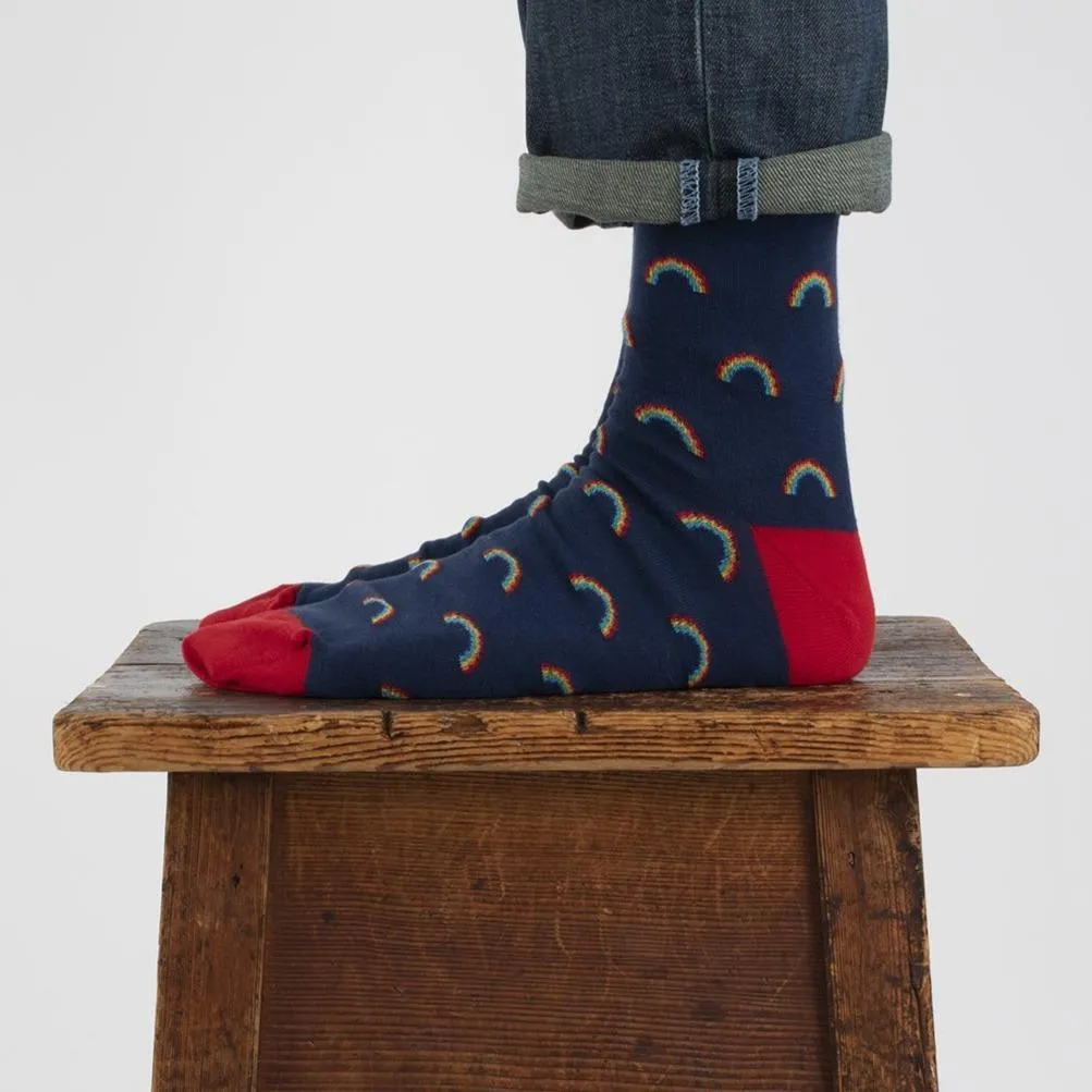 Men's Welsh Weatherman x Corgi Rainbow Cotton Socks