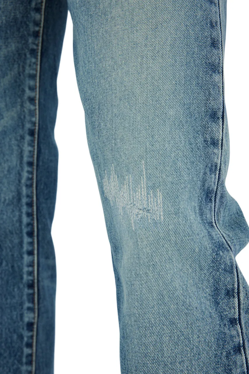 Moussy Denim Sundown Straight Jean in Blue