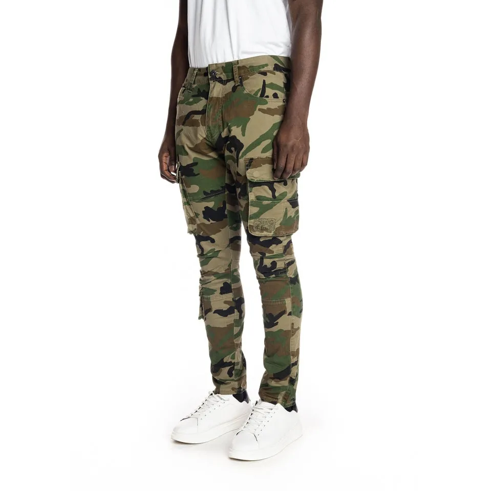 Multipocket Cargo Twill Pants - Wood Camo