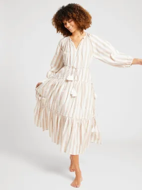 Natalia Dress in Cappuccino Stripe