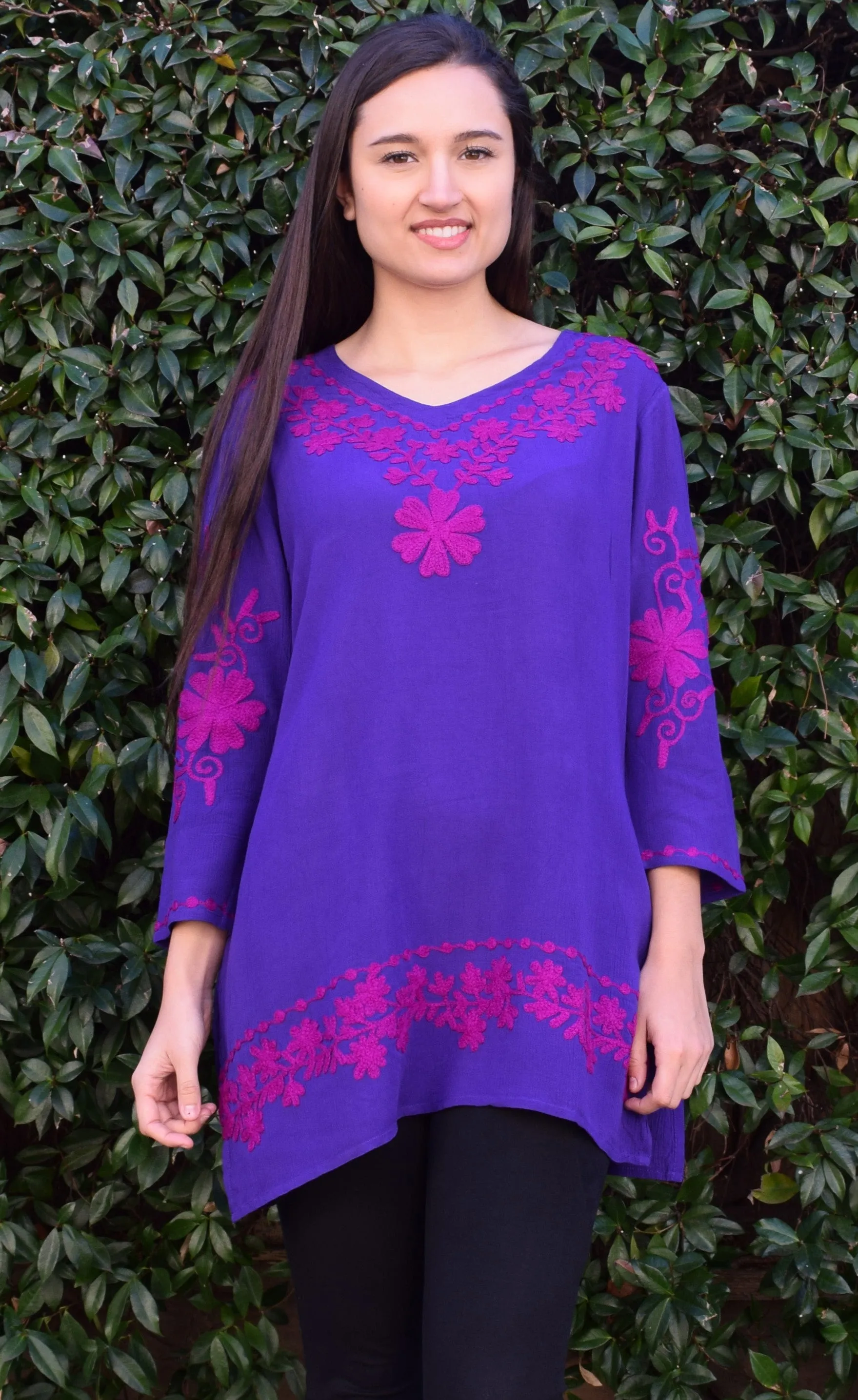 Nia Rayon Crepe Embroidered Tunic