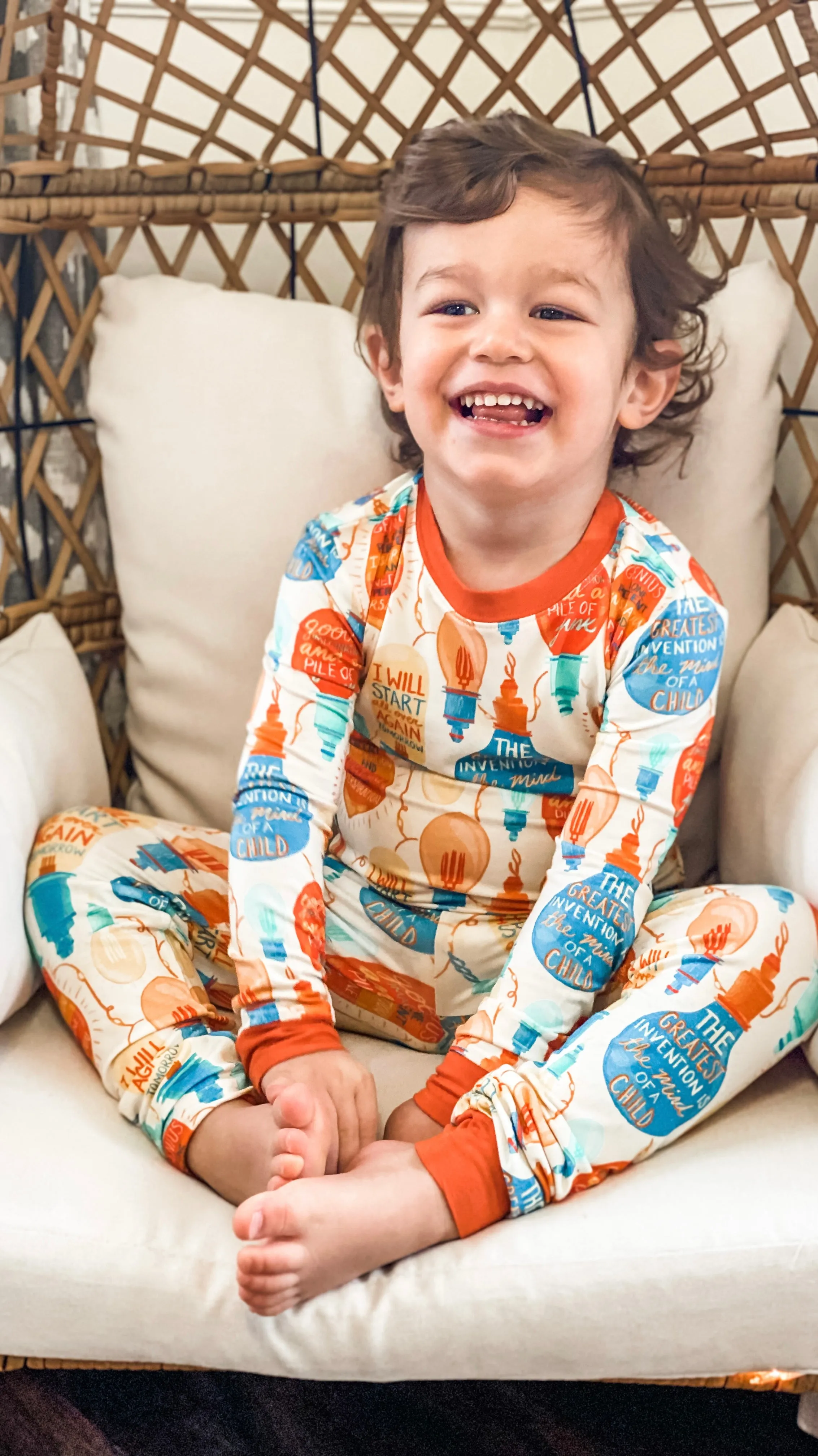 Orange Greatest Invention 2 Piece Pajama Set