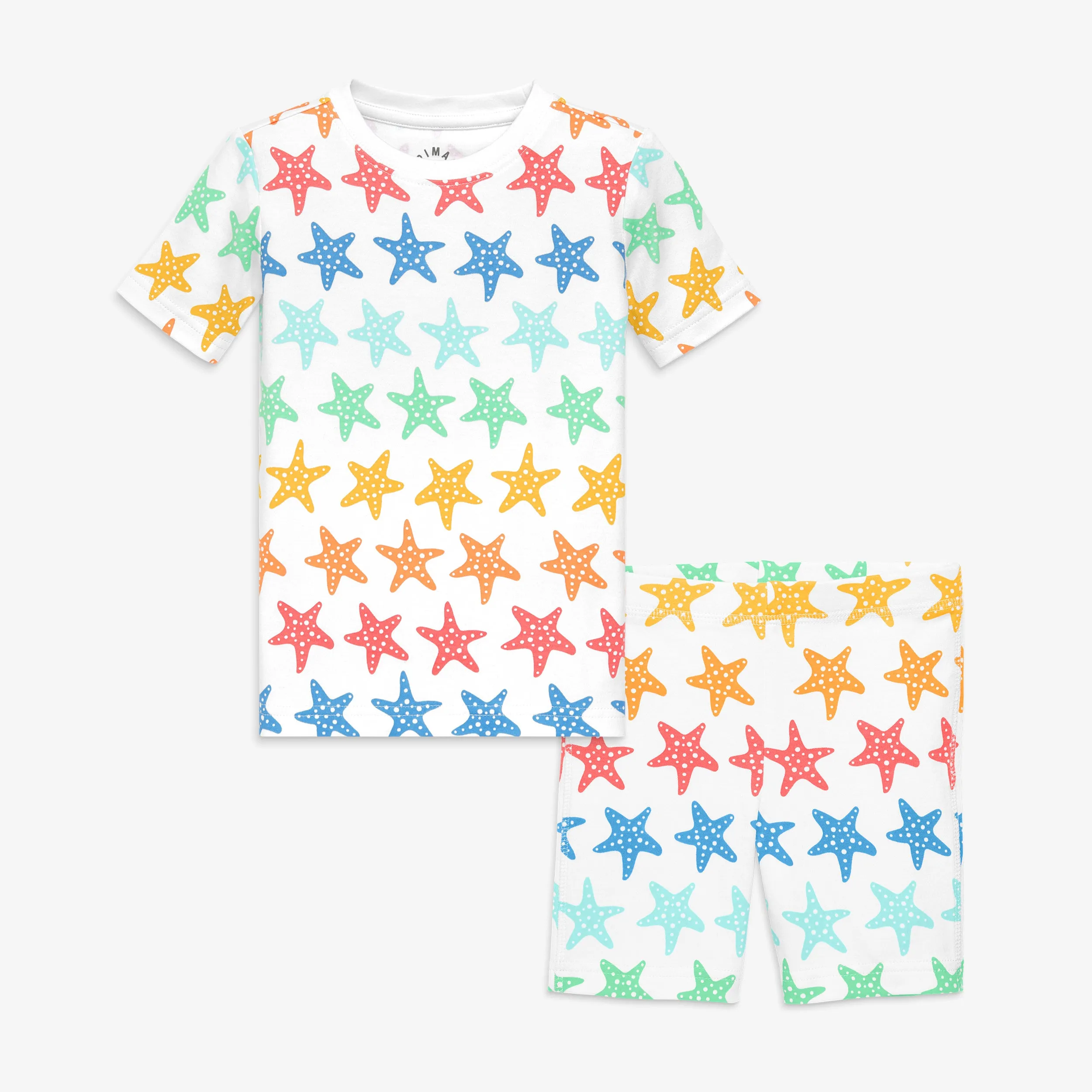 Organic PJ set in rainbow starfish