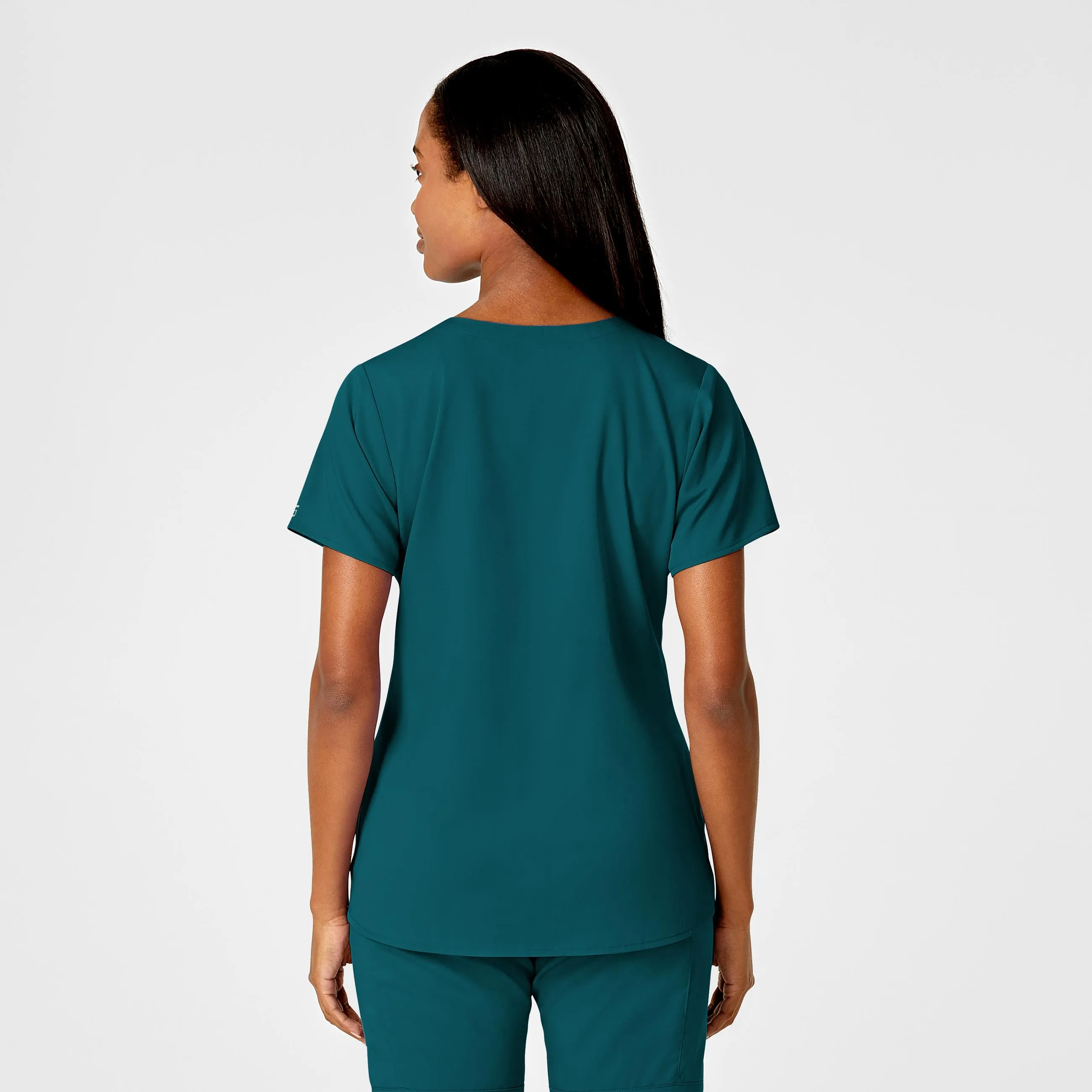 PRO Women's 4 Pocket Notch Neck Scrub Top - Caribbean