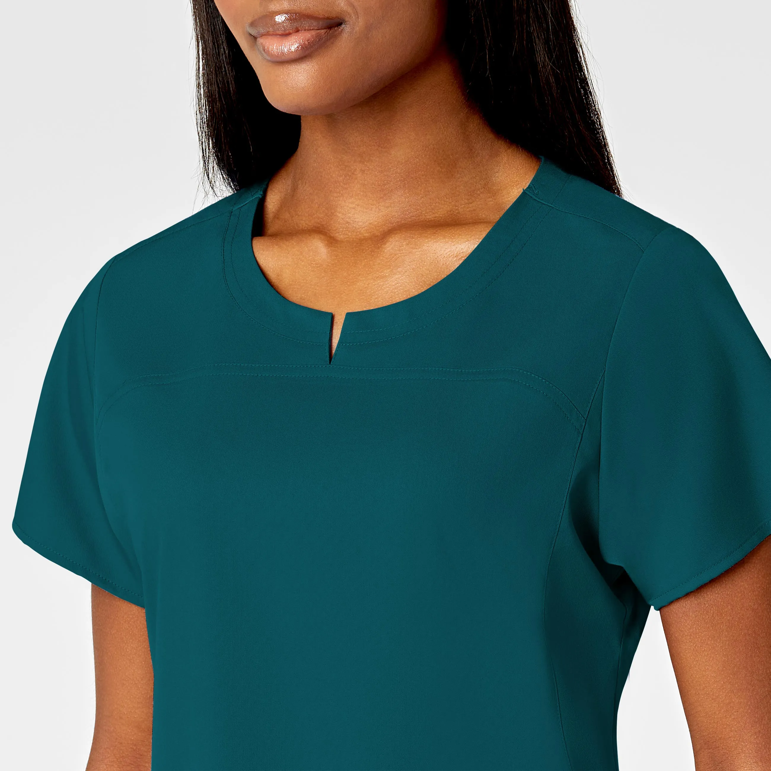 PRO Women's 4 Pocket Notch Neck Scrub Top - Caribbean