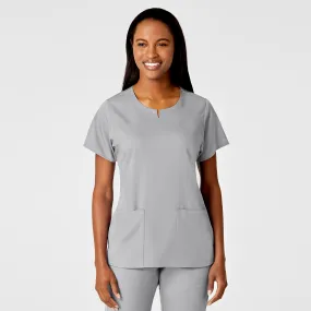 PRO Women's 4 Pocket Notch Neck Scrub Top - Grey