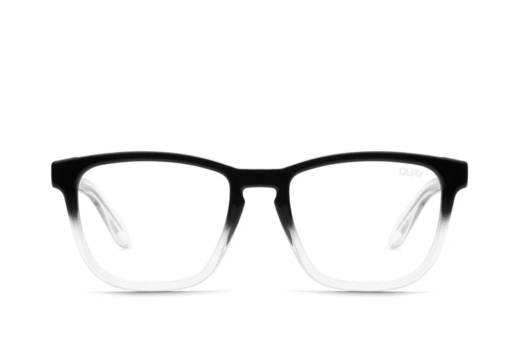 Quay Hardwire Glasses Black Clear/Clear Blue Light