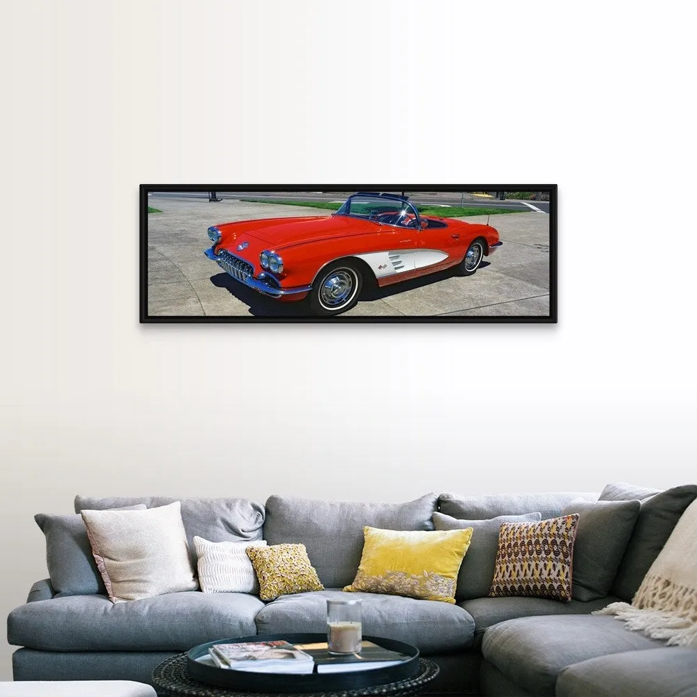 "1959 Corvette" Black Float Frame Canvas Art