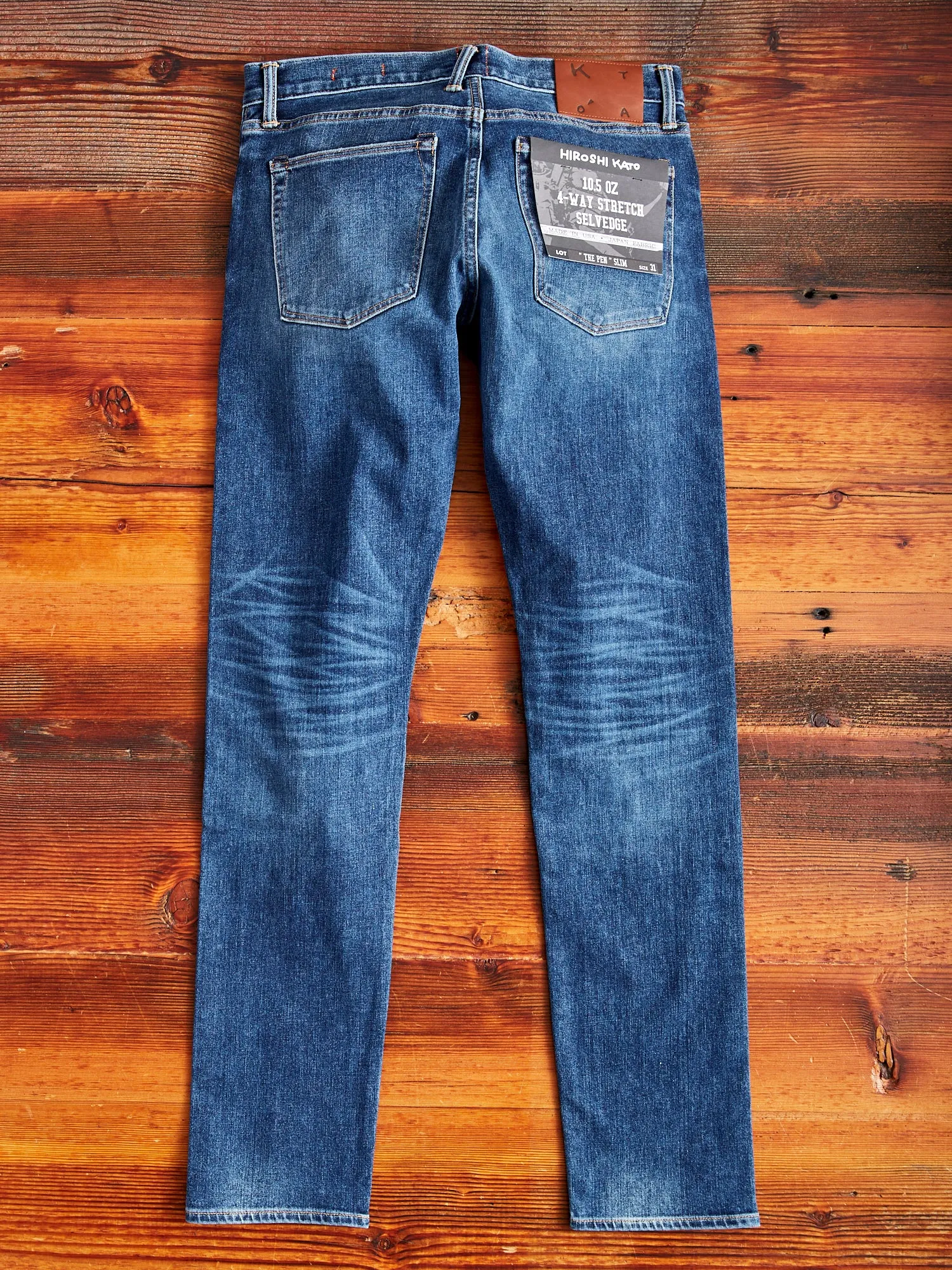 "Neil" 10.5oz Indigo Washed Stretch Selvedge Denim - Pen Slim