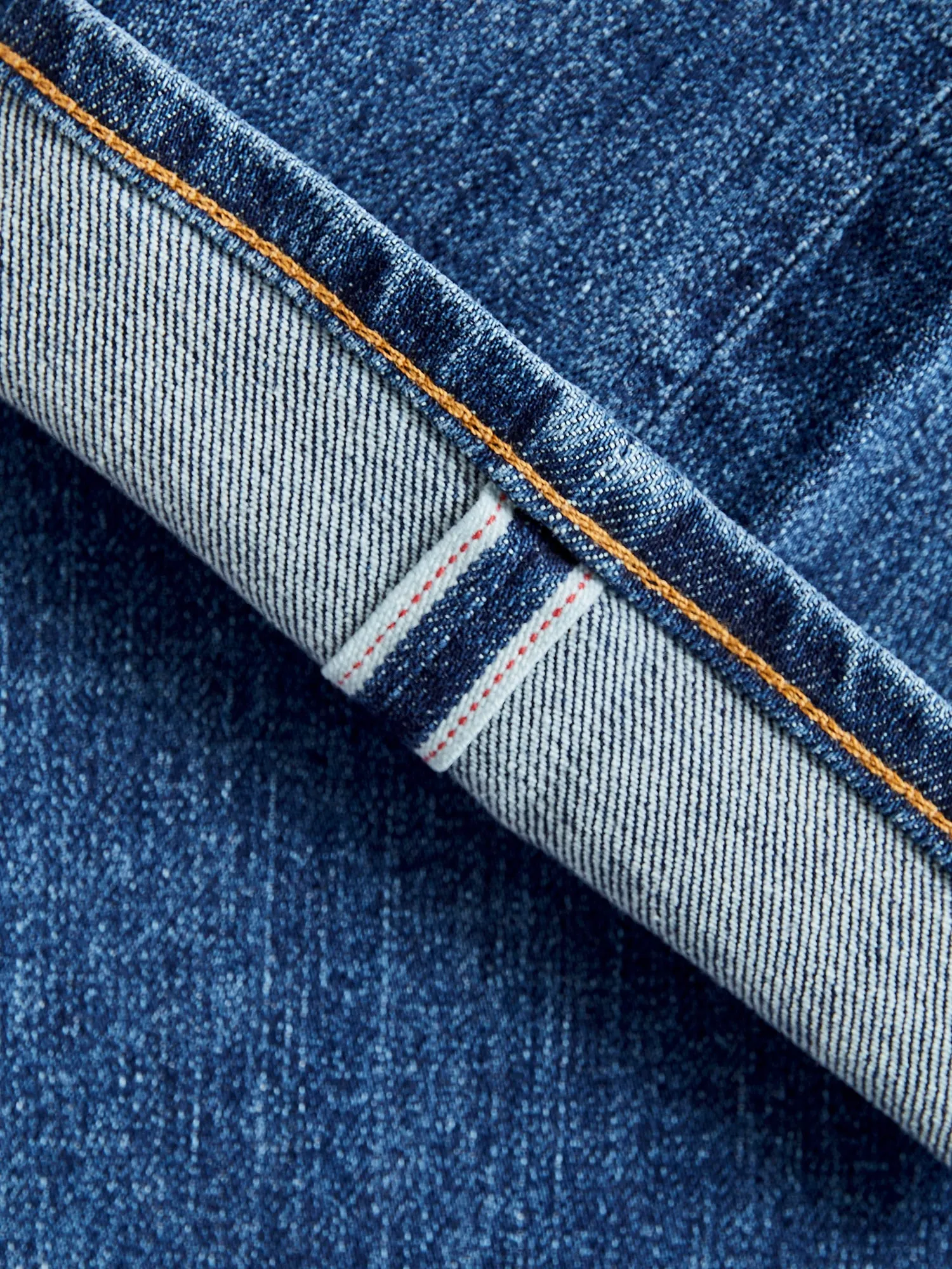 "Neil" 10.5oz Indigo Washed Stretch Selvedge Denim - Pen Slim