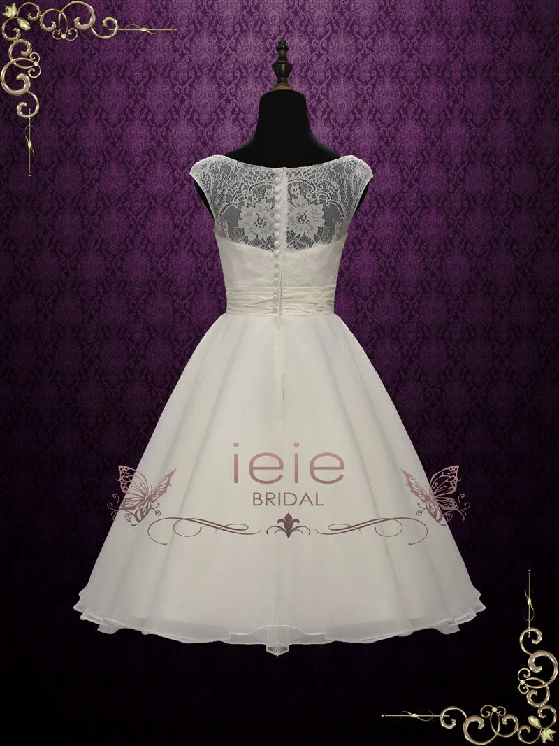 Ready to Wear Short Retro Tea Length Lace Wedding Dress BREE