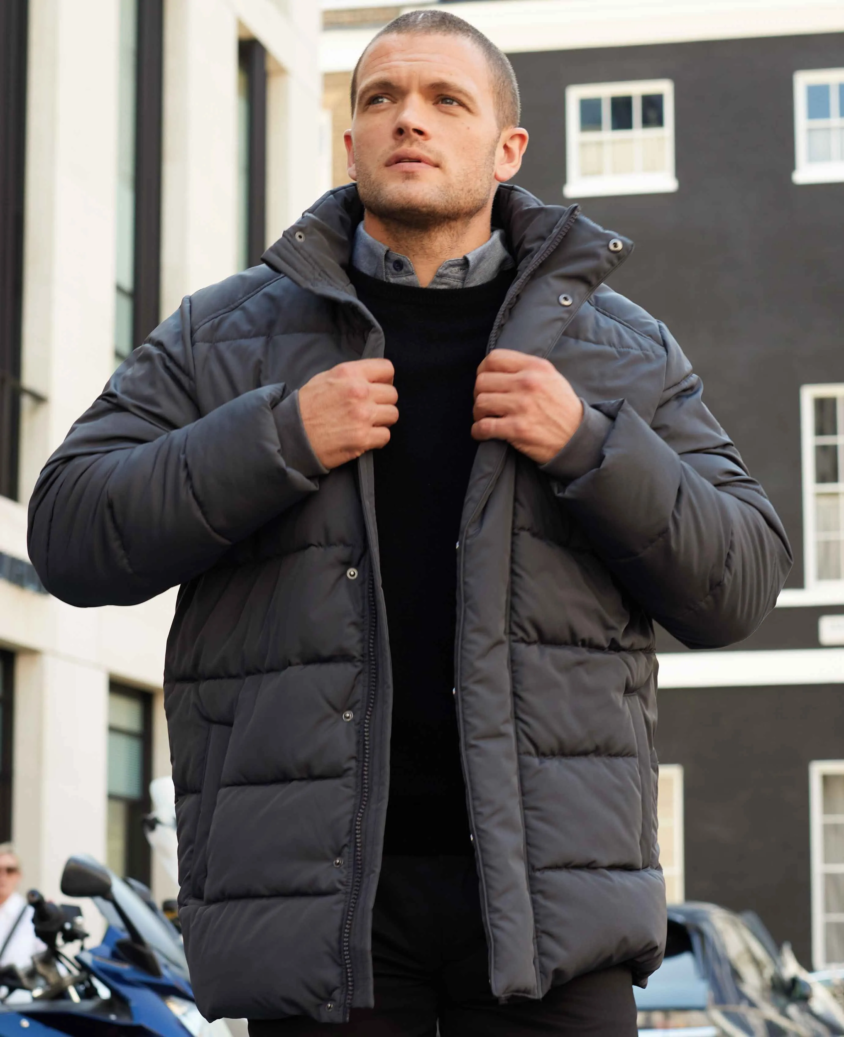 Recycled Dark Grey Puffer Jacket