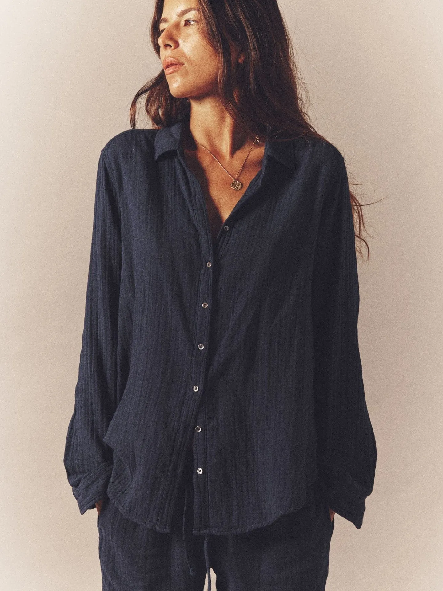 Scout Shirt in North Star Navy Cotton Gauze