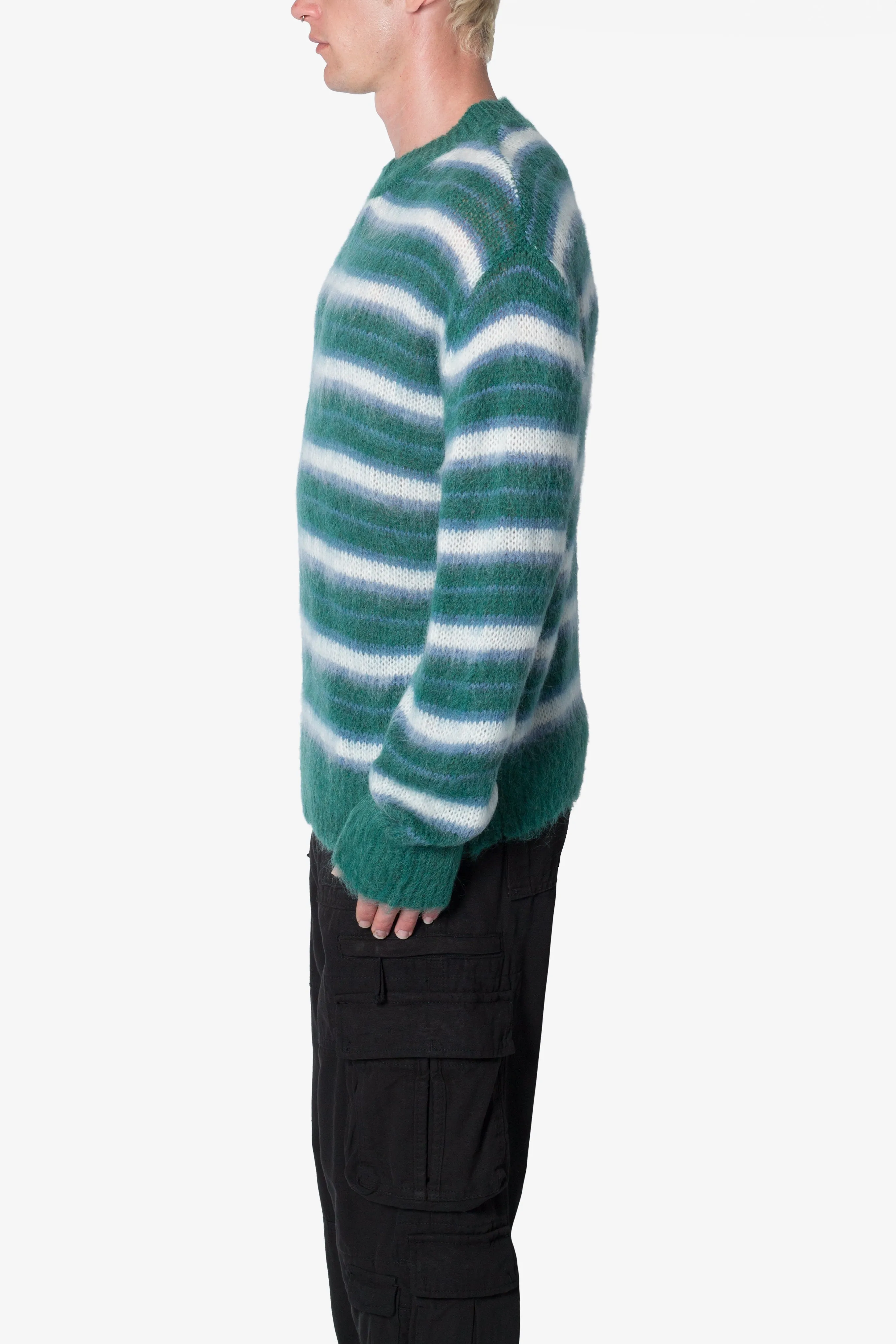 Striped Mohair Sweater - Green