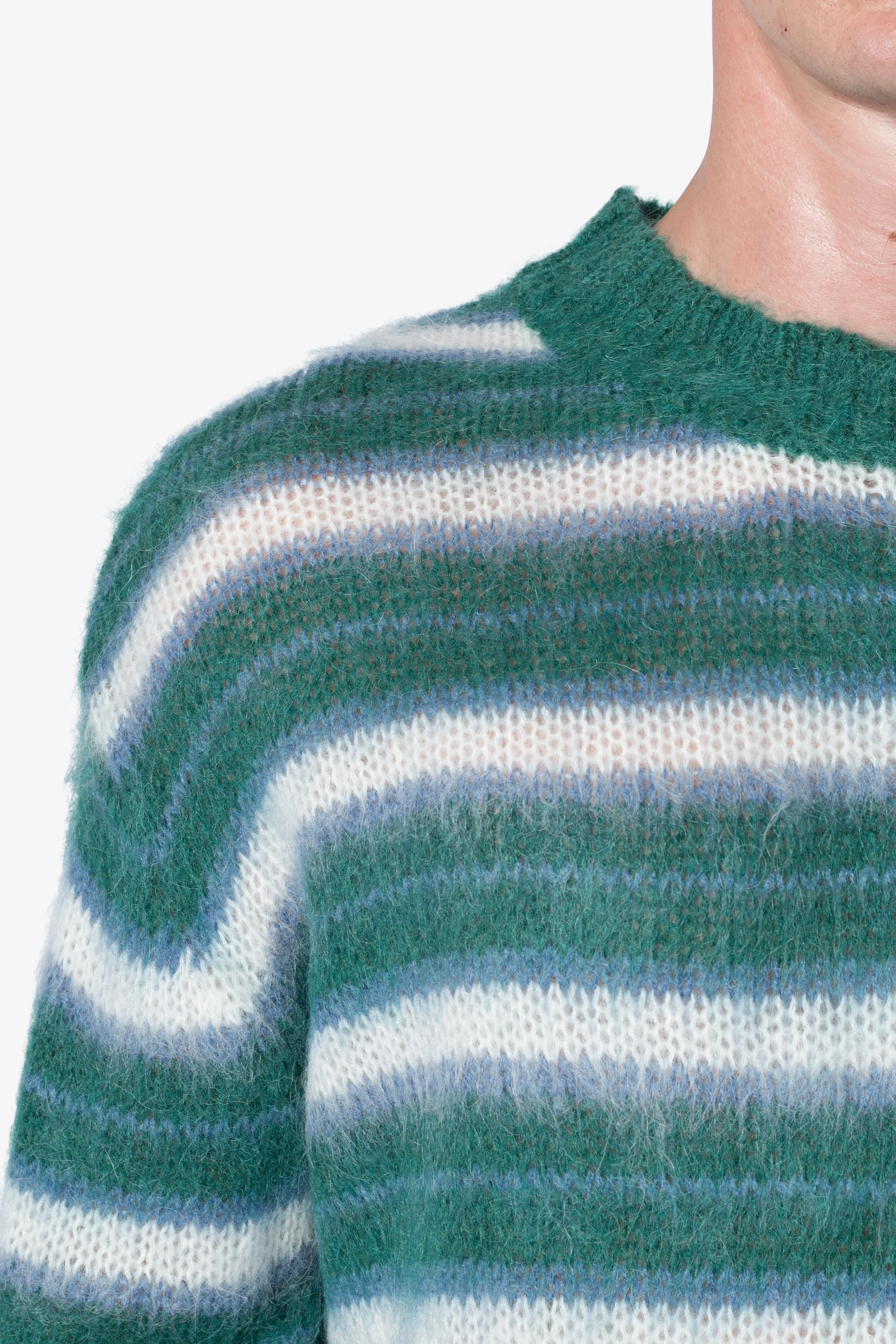 Striped Mohair Sweater - Green