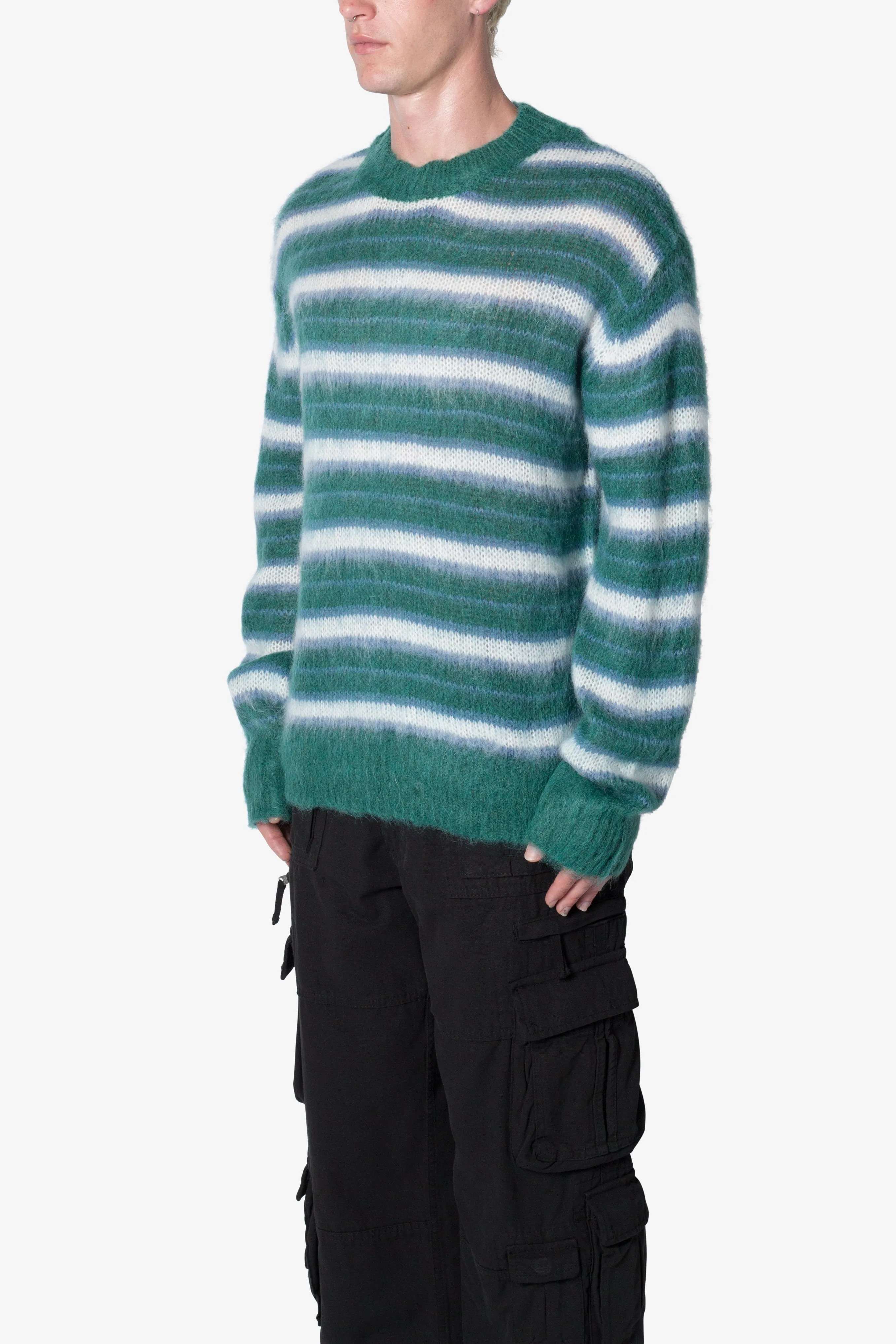 Striped Mohair Sweater - Green