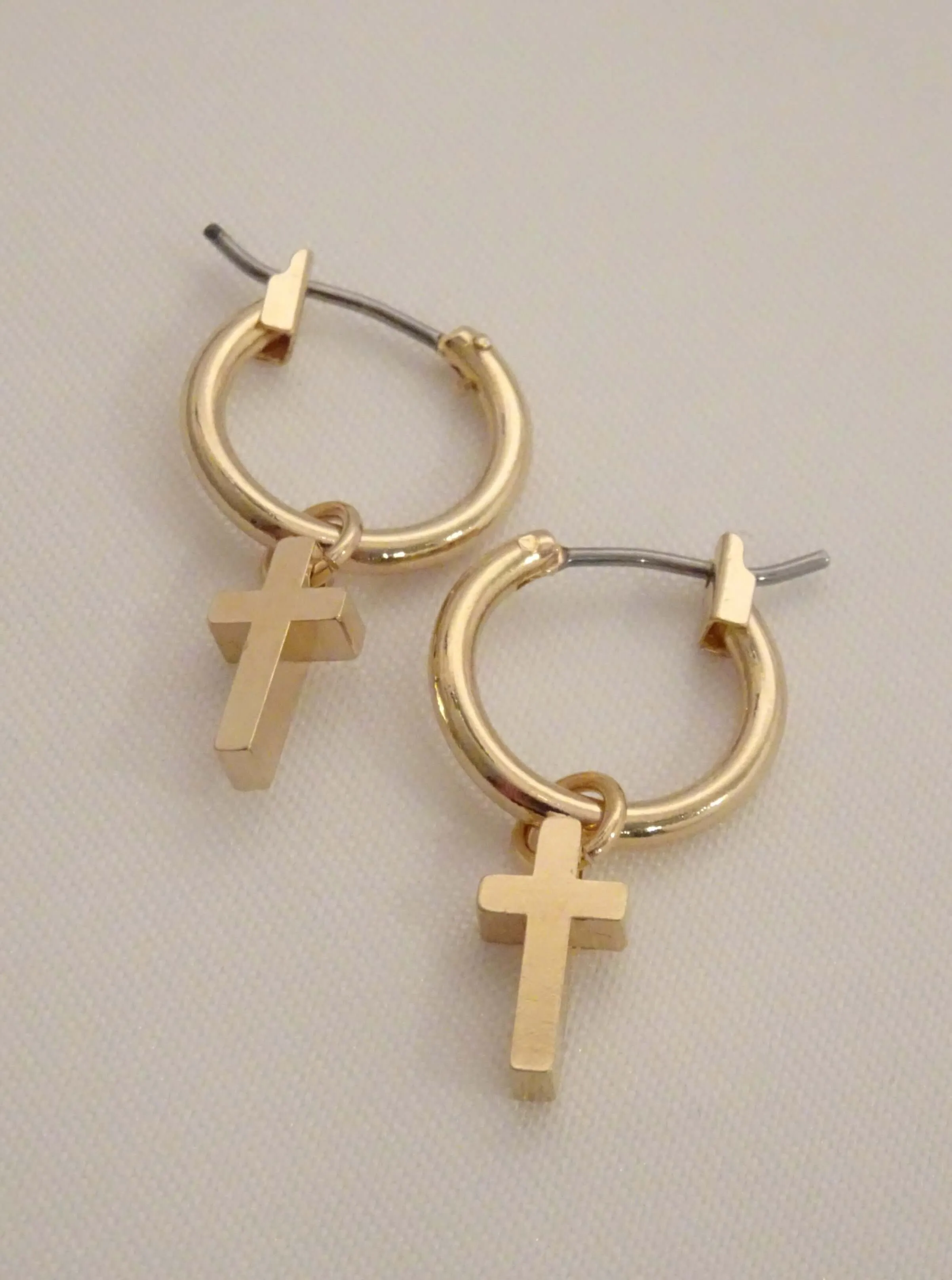 The Cross Hoop Earrings