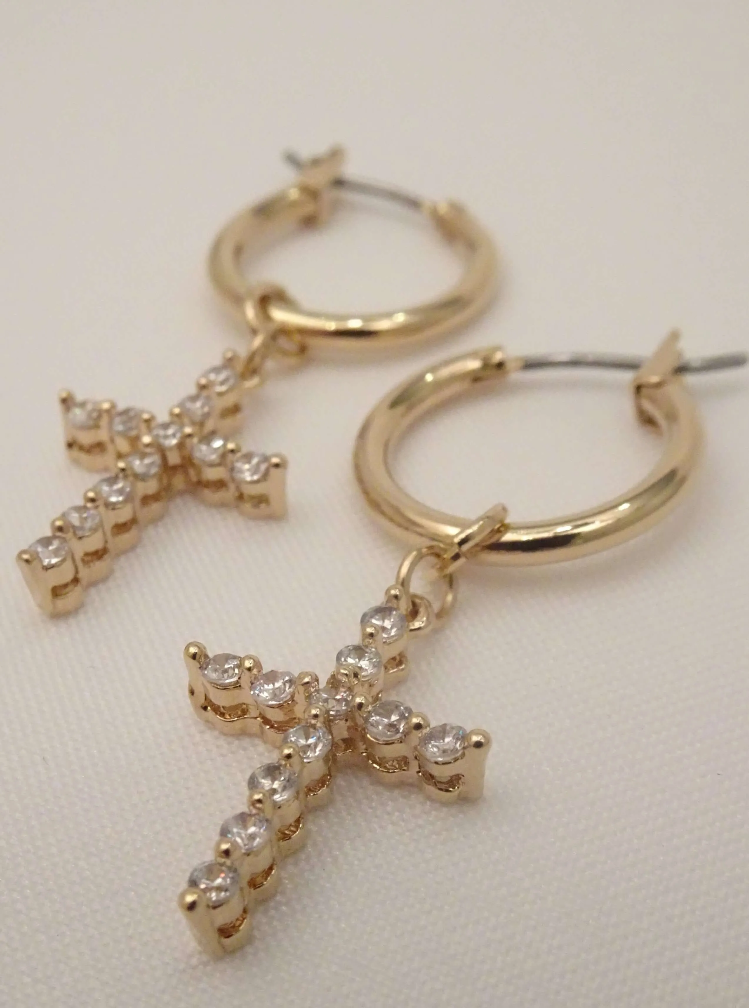 The Drop Cross Earrings