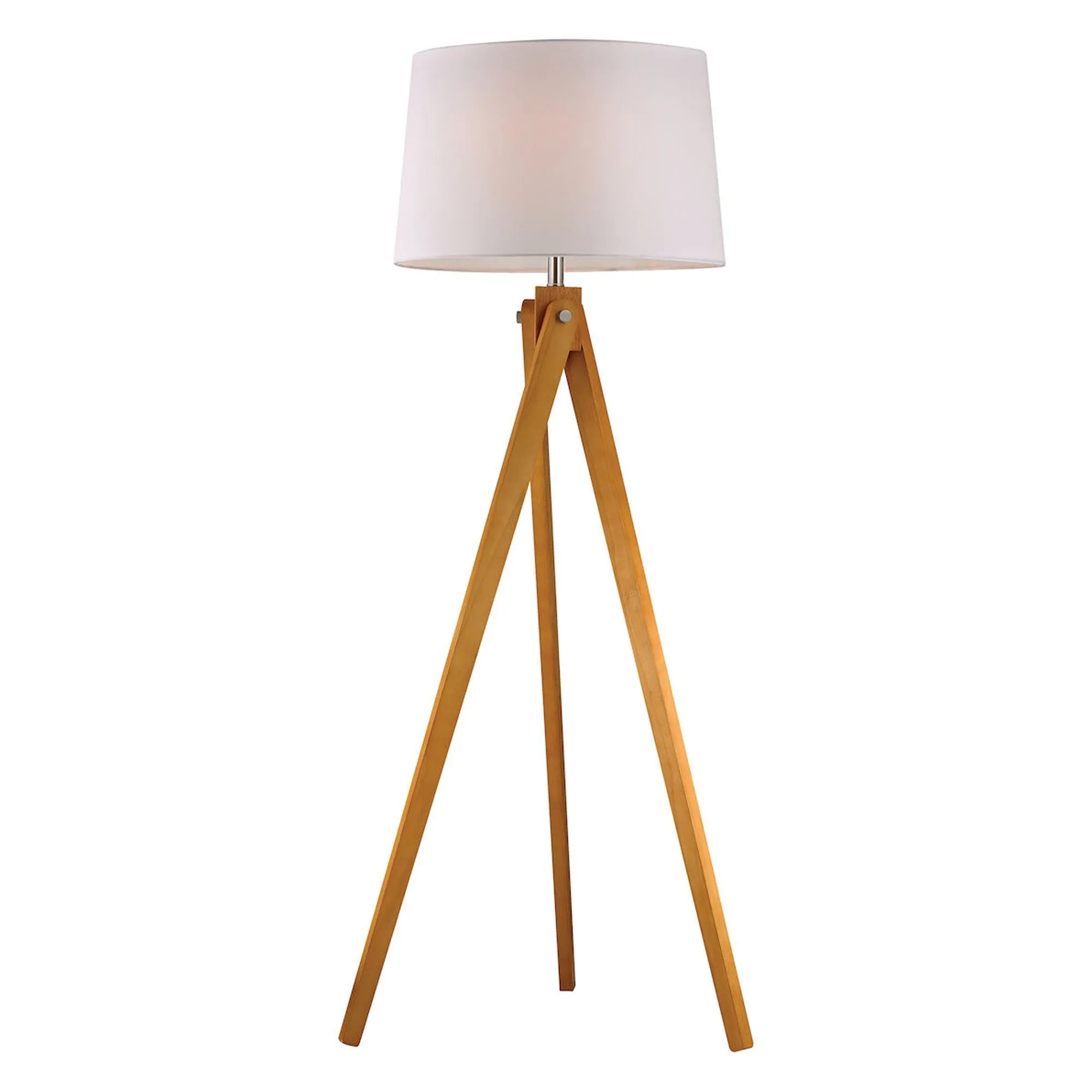 UEX8280 Mid-Century Modern Floor Lamp 19''W x 19''D x 63''H, Natural Brown Finish, Broomfield Collection