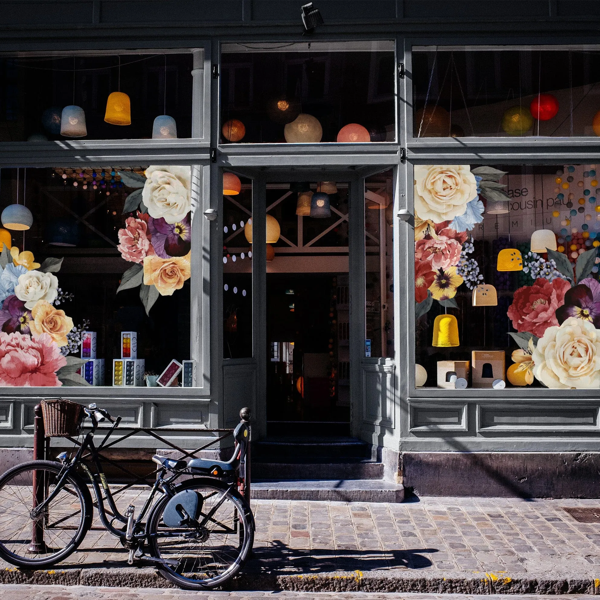 Vintage Floral Window Decals