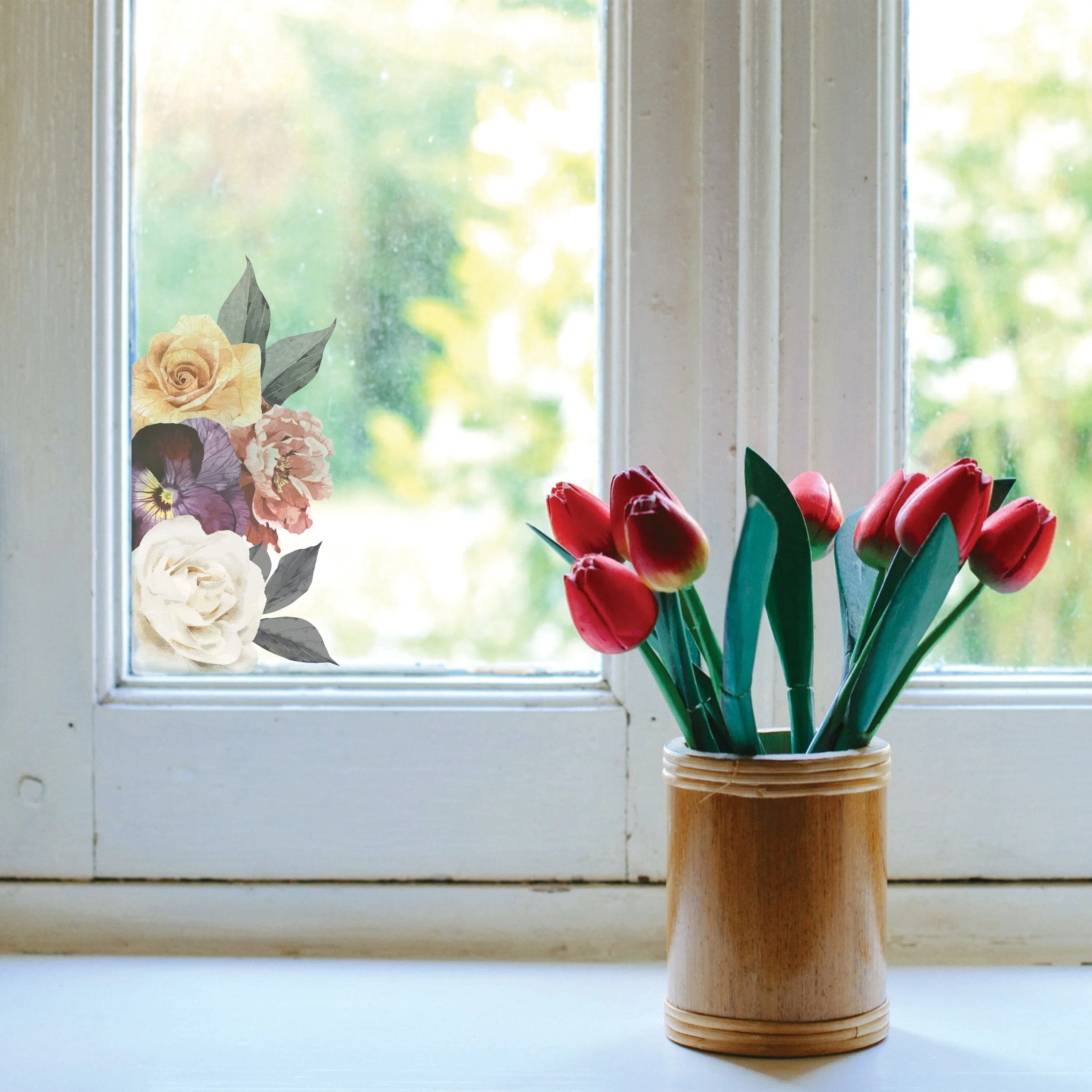 Vintage Floral Window Decals