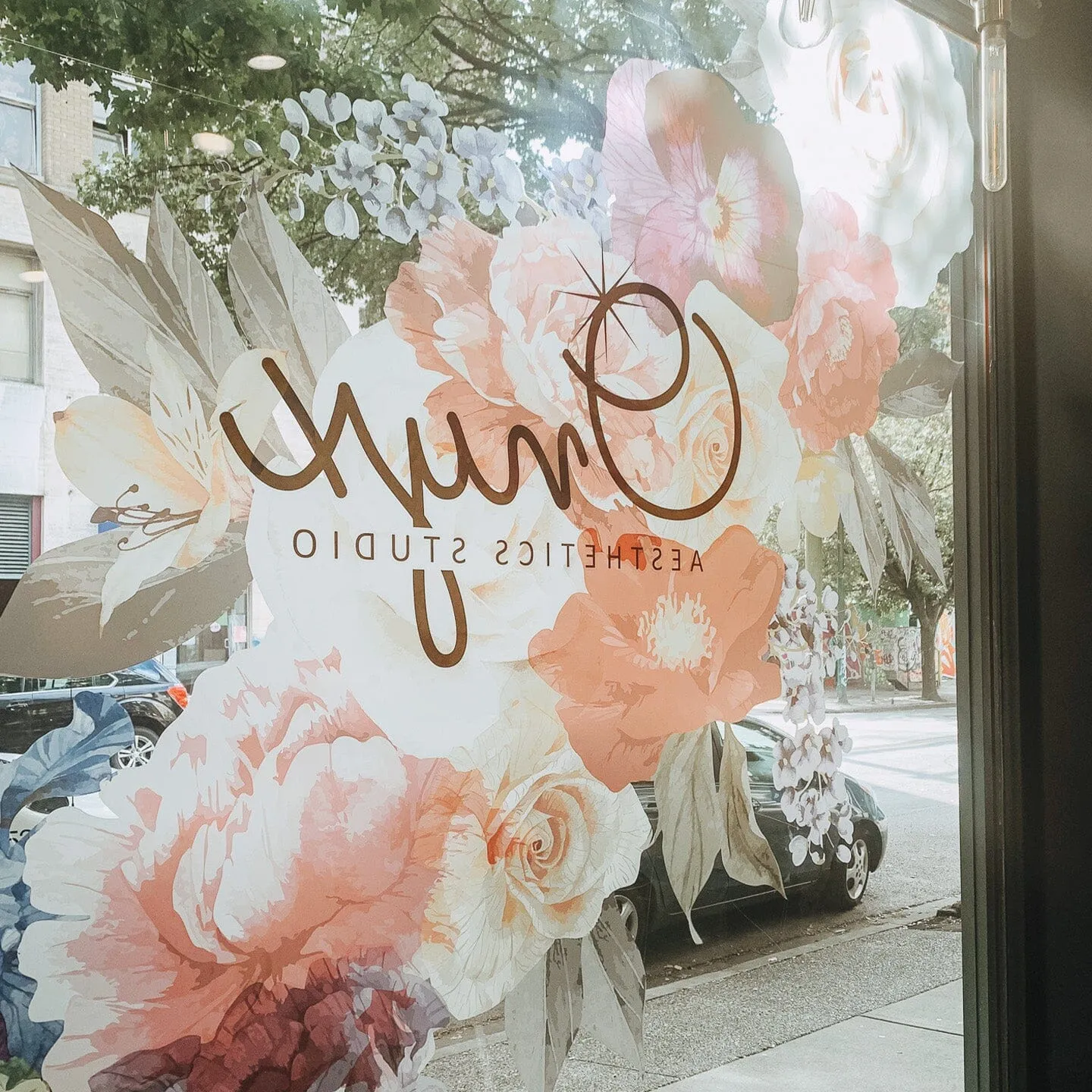 Vintage Floral Window Decals