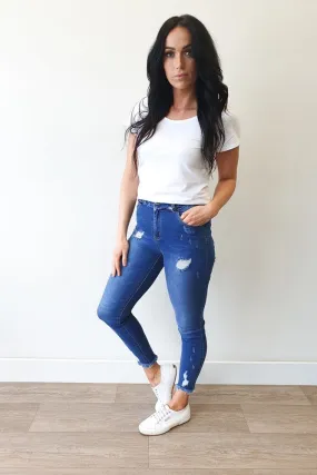 Wakee Denim Frankie Ripped Jean Blue