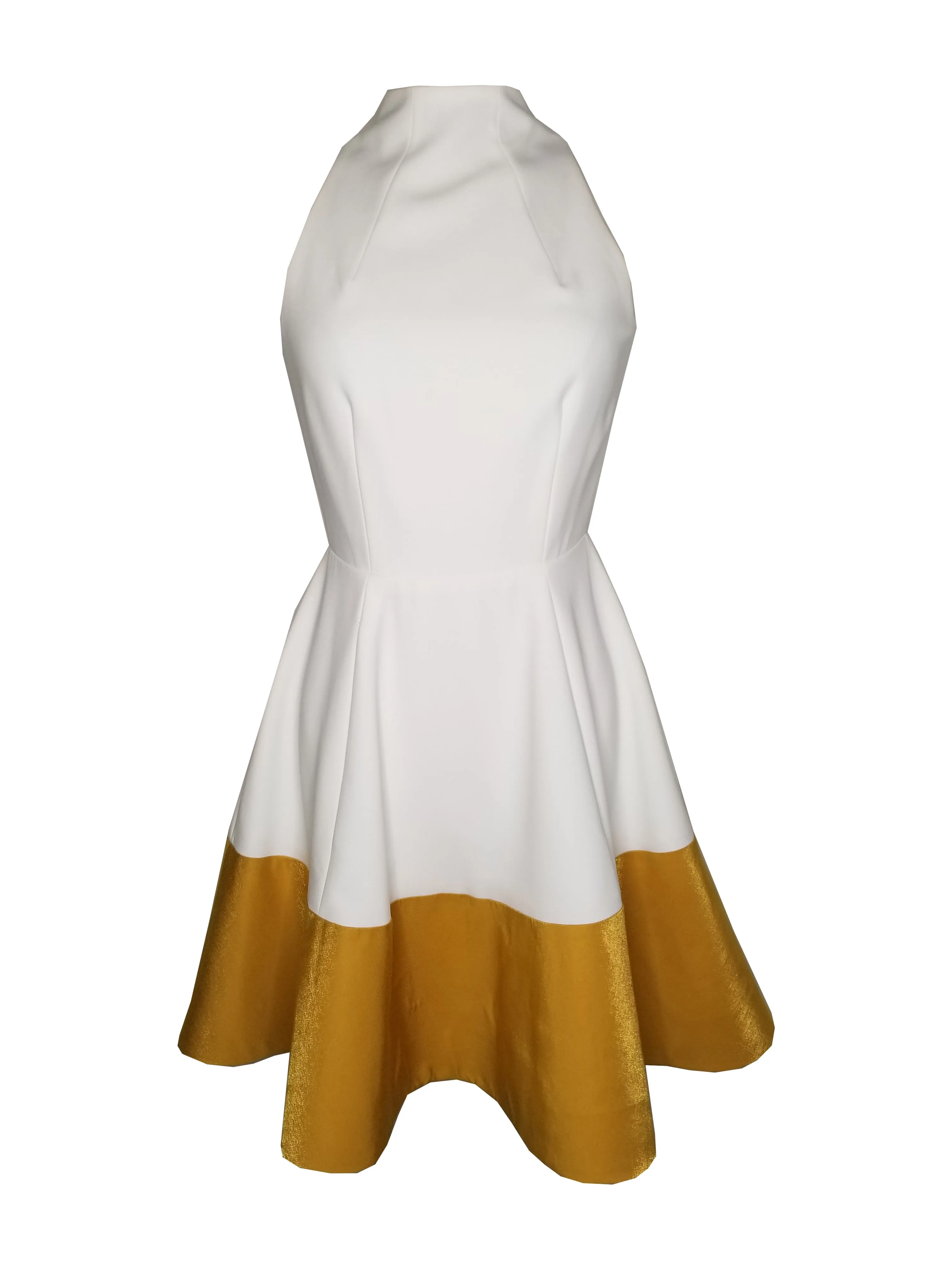 White & Yellow Ivy Colour Block Mini Dress