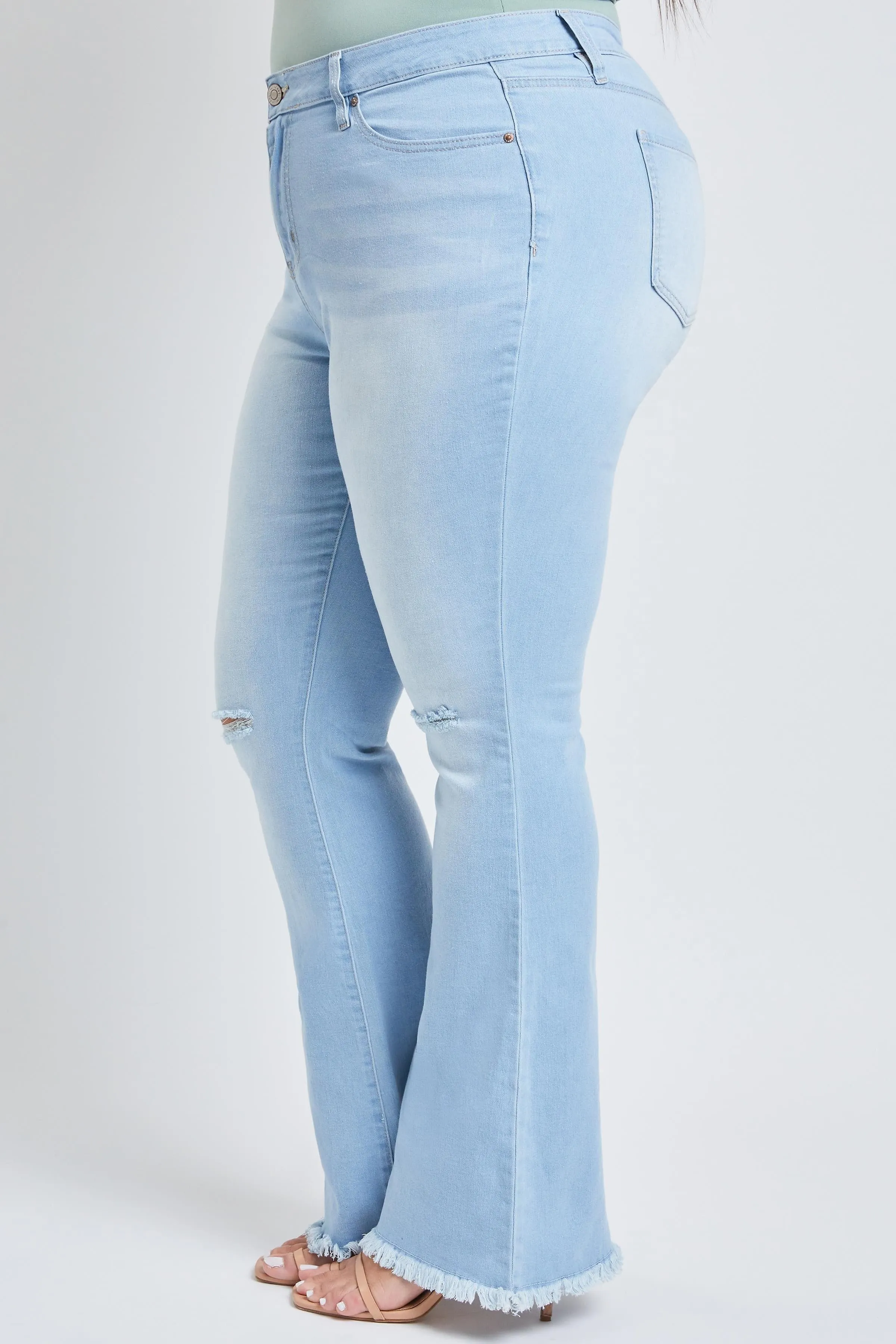 Women's Plus  Distressed Super Flare Jeans