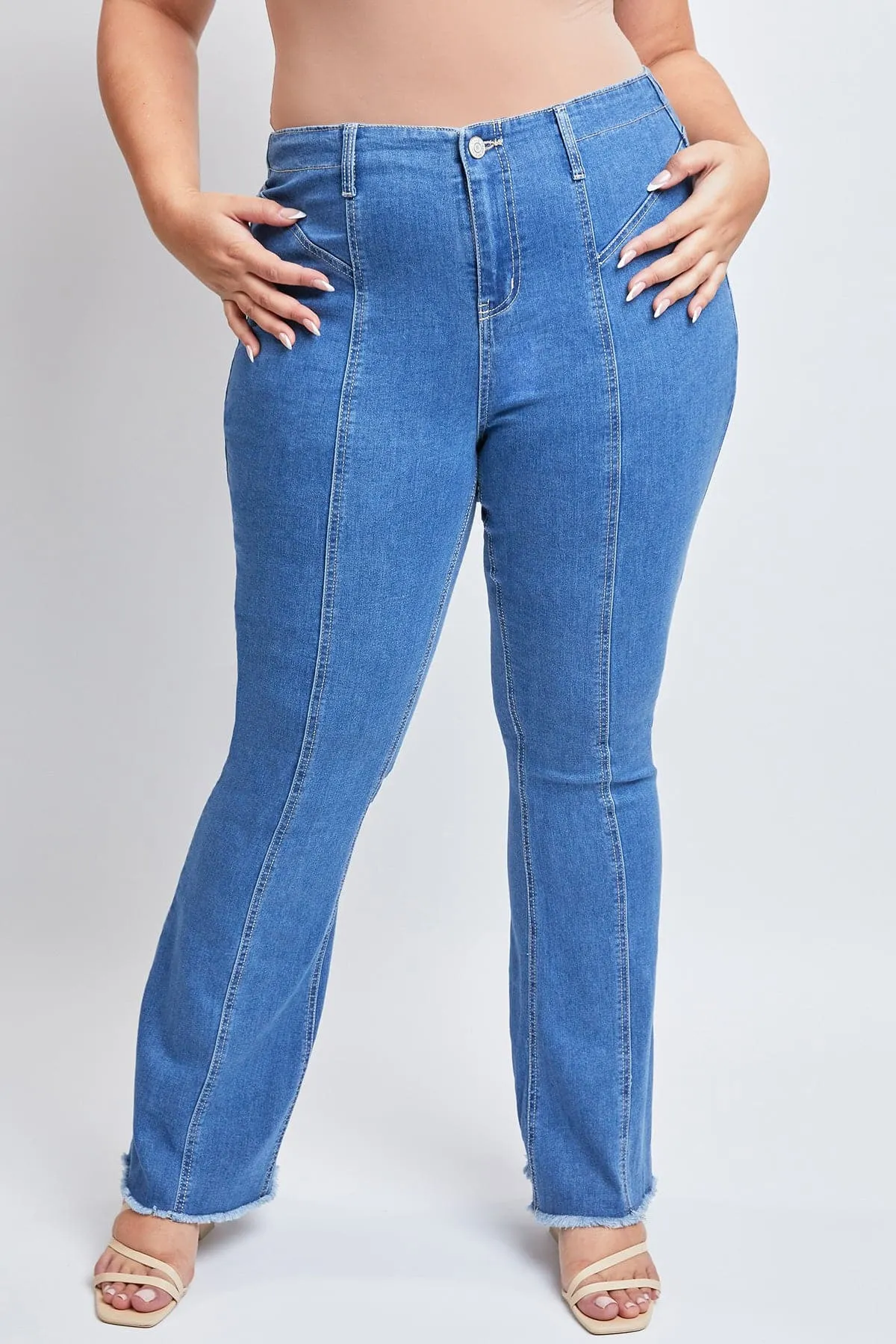 Women's Plus  Flare Jeans with Front Seam