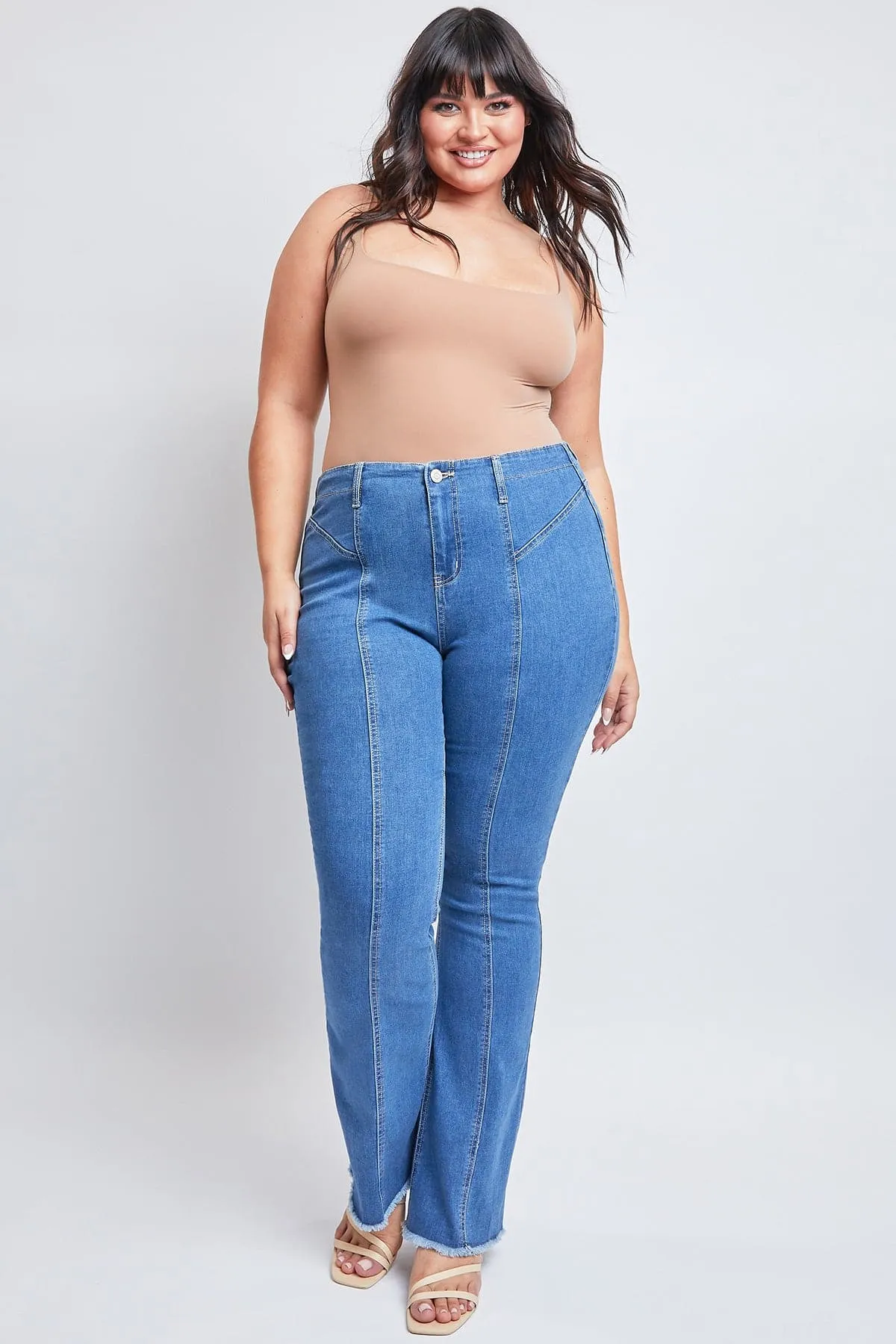 Women's Plus  Flare Jeans with Front Seam