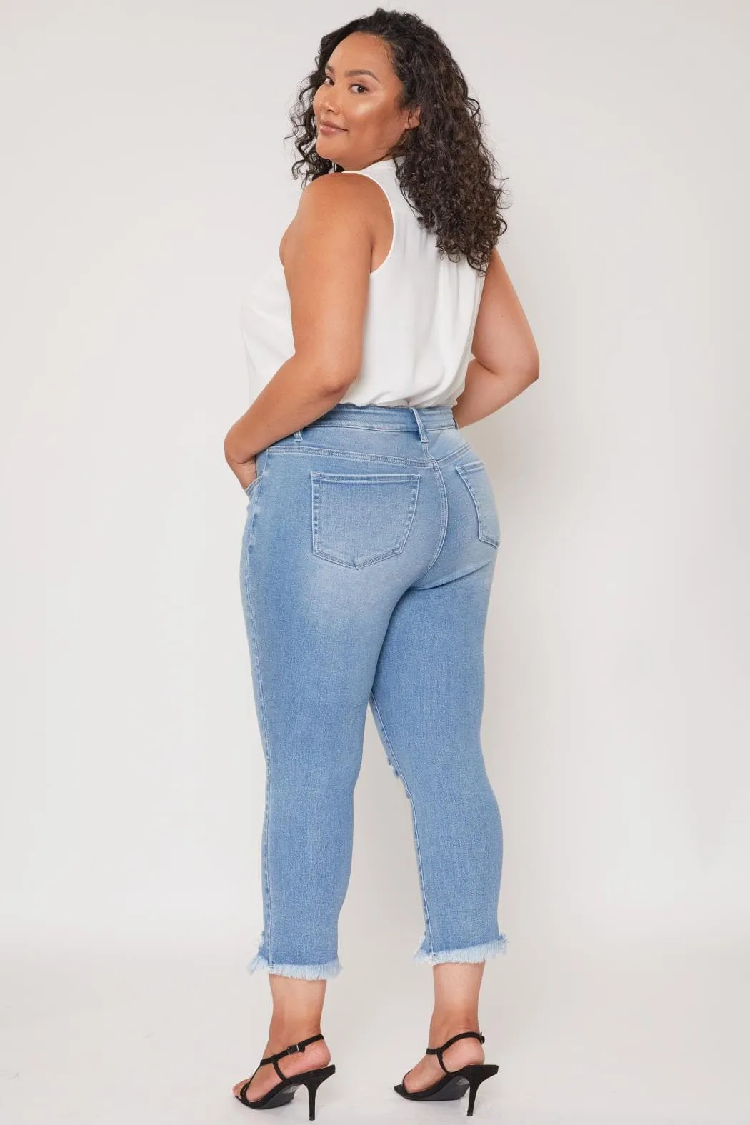 Women's Plus Size Vintage Fray Hem Jean