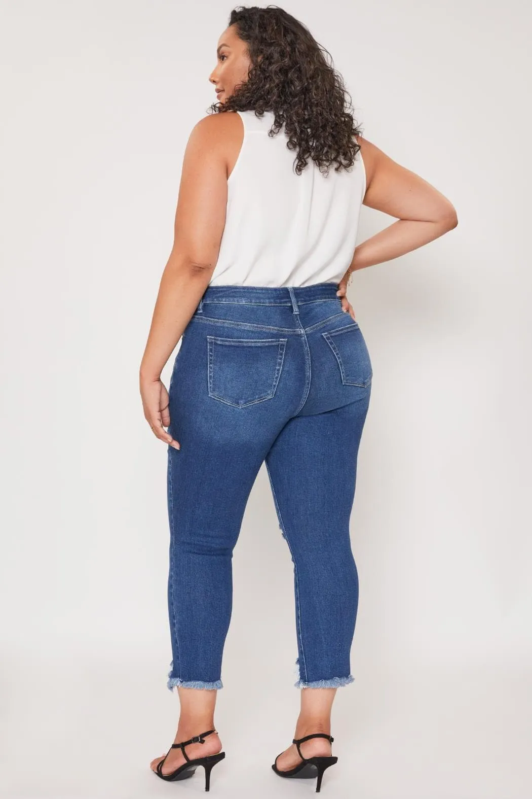 Women's Plus Size Vintage Fray Hem Jean