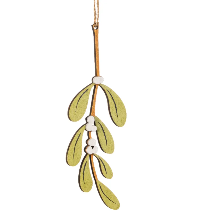 Wooden Mistletoe Sprig