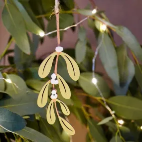 Wooden Mistletoe Sprig