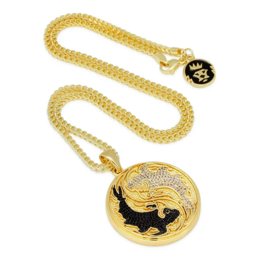 Yin-Yang Koi Fish Medallion Necklace