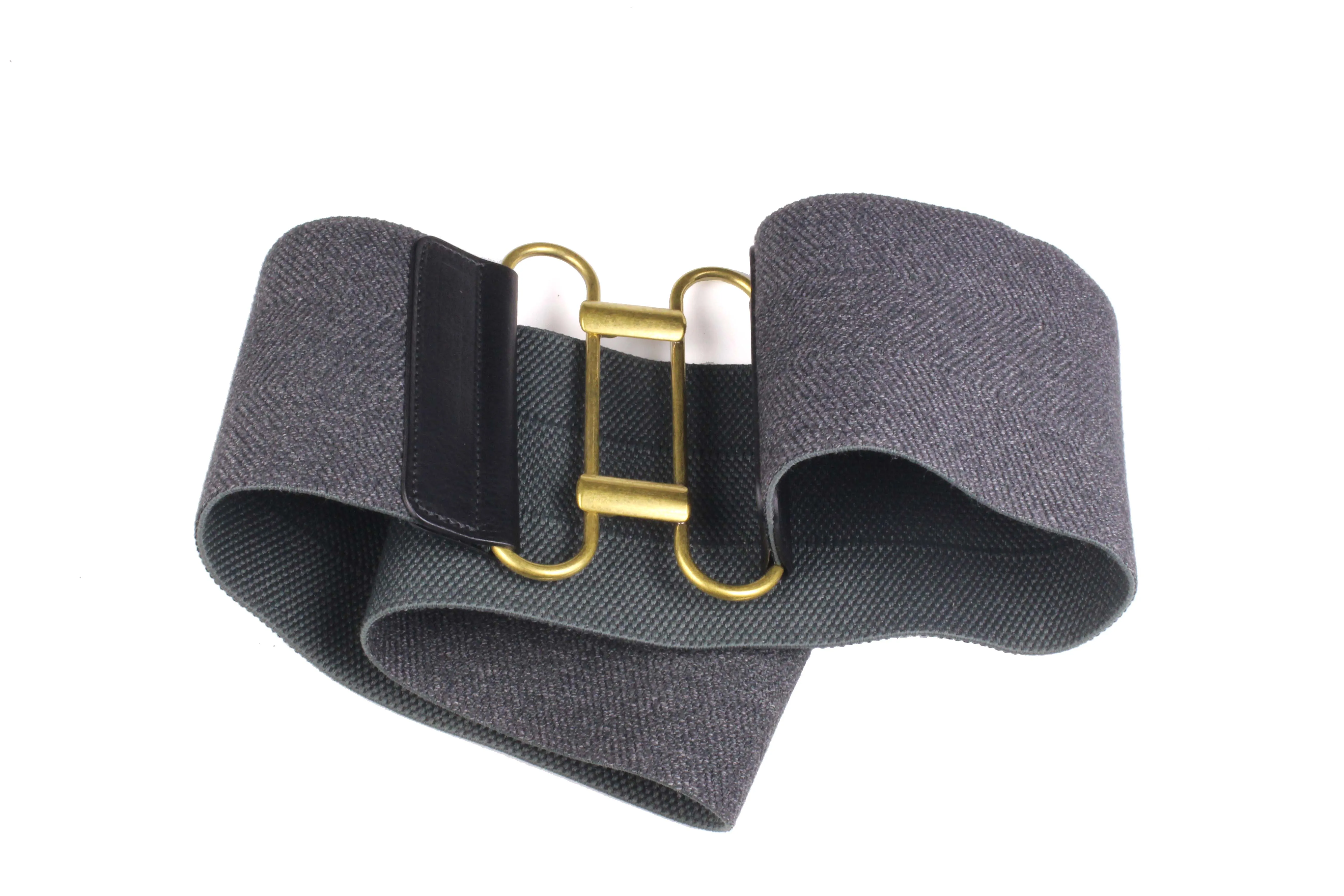 YVES SAINT LAURENT Rive Gauche gray elastic wide belt