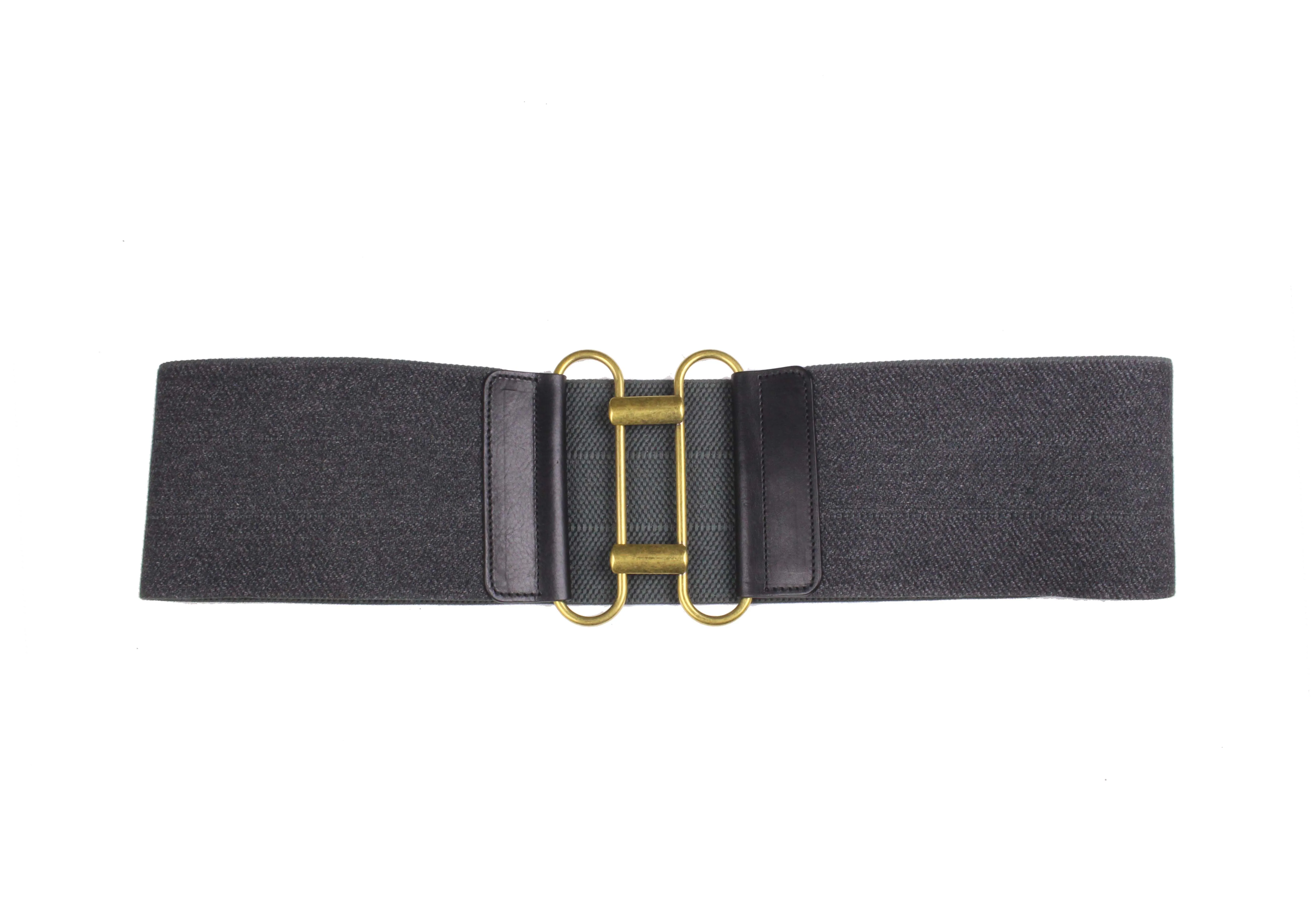 YVES SAINT LAURENT Rive Gauche gray elastic wide belt